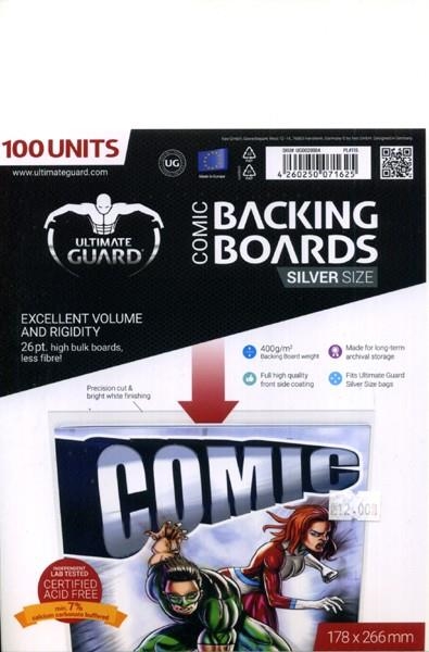 BACKING BOARDS SILVER CARTONES PARA COMIC ULTIMATE GUARD | 4260250071625 | ULTIMATE GUARD