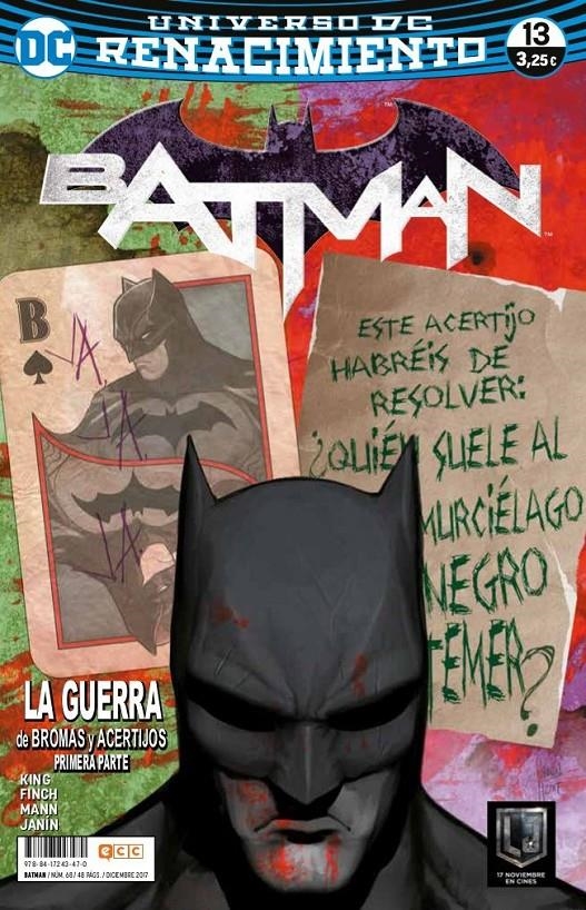 BATMAN # 068 RENACIMIENTO 13 | 9788417243470 | DAVID FINCH - MIKEL JANIN - TOM KING | Universal Cómics