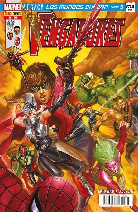 VENGADORES VOL 4 # 091 MARVEL LEGACY | 977000543600500091 | MARK WAID - JESUS SAIZ | Universal Cómics