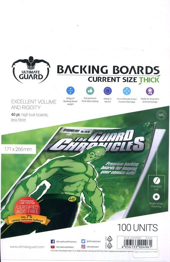 BACKING BOARDS CURRENT THICK CARTONES PARA COMIC ULTIMATE GUARD | 4056133004961 | ULTIMATE GUARD | Universal Cómics