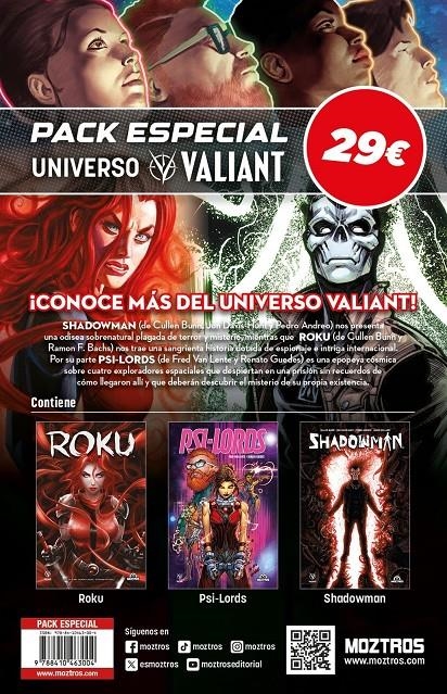 UNIVERSO VALIANT PACK ESPECIAL SHADOWMAN, ROKU, PSI-LORDS | 9788410463004 | CULLEN BUNN - RAMÓN F. BACHS - FRED VAN LENTE - RENATO GUEDES - PEDRO ANDREO - JON DAVIS-HUNT | Universal Cómics