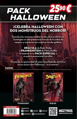 PACK HALLOWEEN DRÁCULA DE BRAM STOKER Y FRANKENSTEIN  DE MARY SHELLEY | 9788410463066 | MICHELE MONTELEONE - FABRIZIO DES DORIDES - ROBERTO RECCHIONI - GIULIO ANTONIO GUALTIERI | Universal Cómics