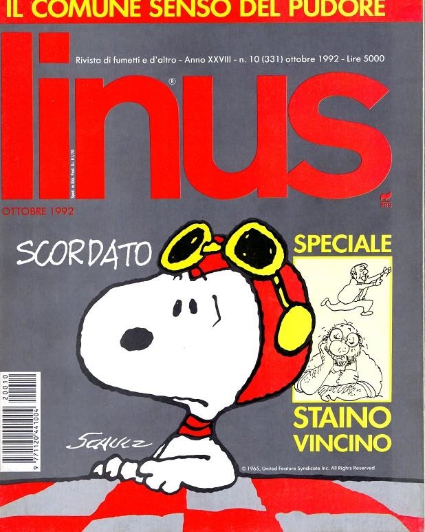 LINUS 1992 ANNO 28 # 10 REVISTA ORIGINAL EN ITALIANO | 9999900112306 | VARIOS AUTORES